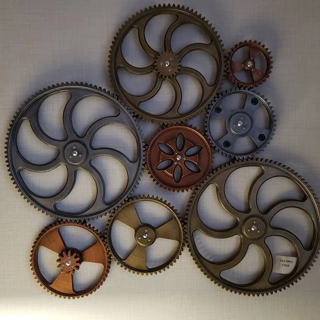 Hotel room art piece called “cogs.” Is Hilton passive-aggressively commenting on my work week?