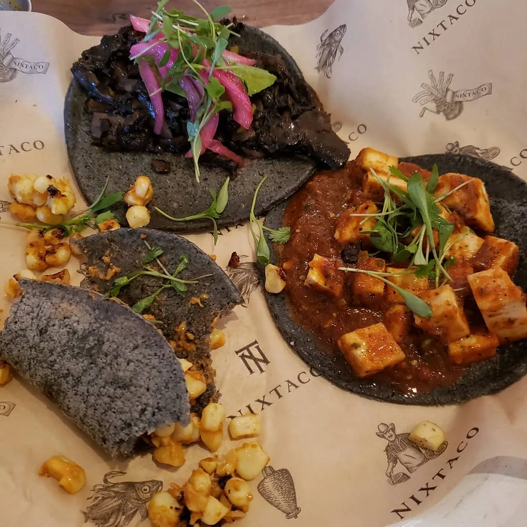 Couldn’t wait to take photot before digging in.  Vegan tacos