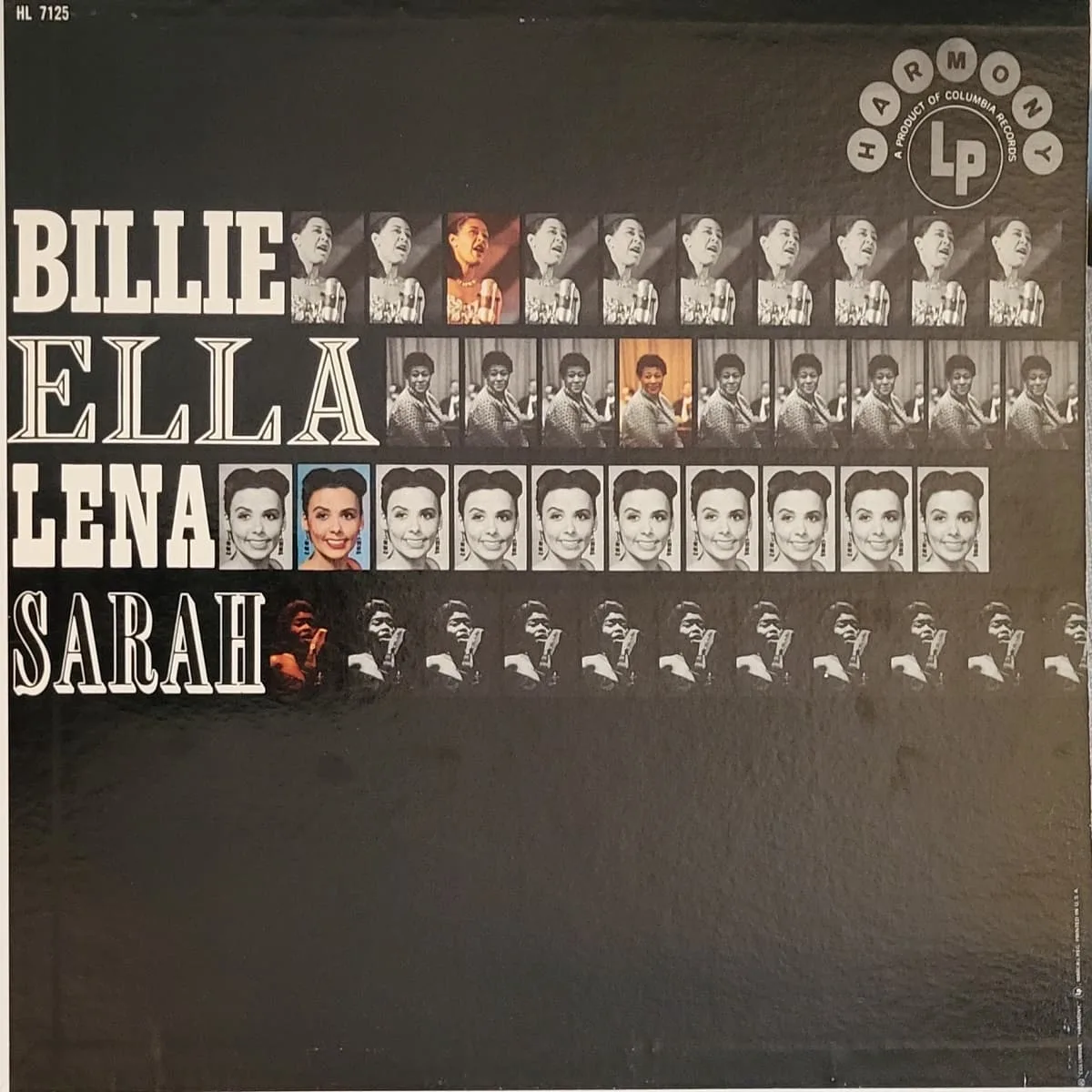 Billie Holiday, Ella Fitzgerald, Lena Horne, and Sarah Vaughan; Billie, Ella, Lena, Sarah; 1958 compilation on Harmony.