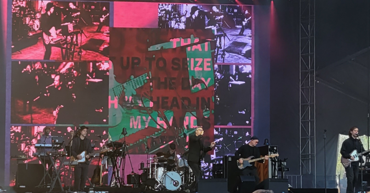 a person standing on a stage