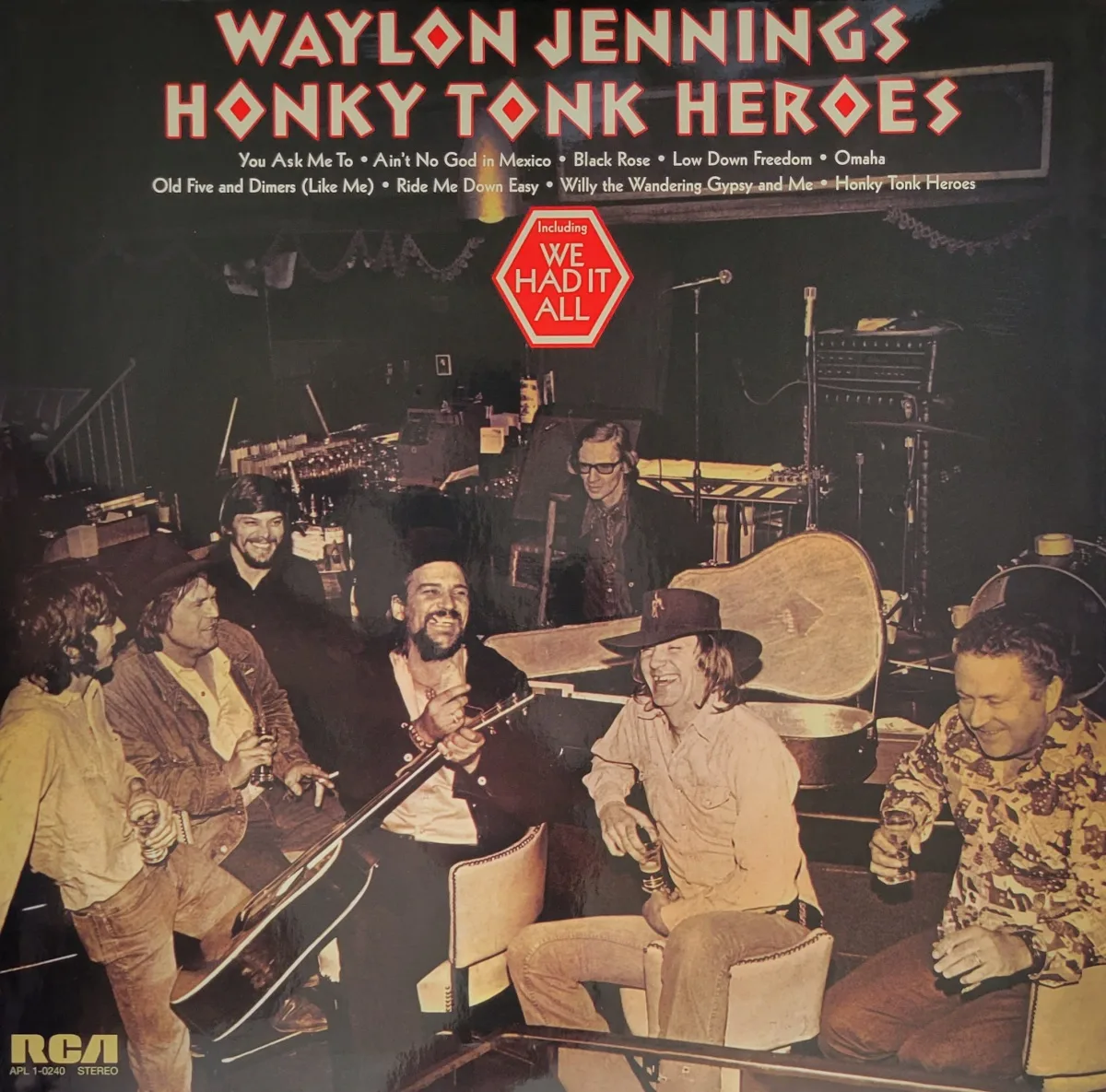 Waylon Jennings,Honky Tonk Heroes, 1973 on RCA Victor