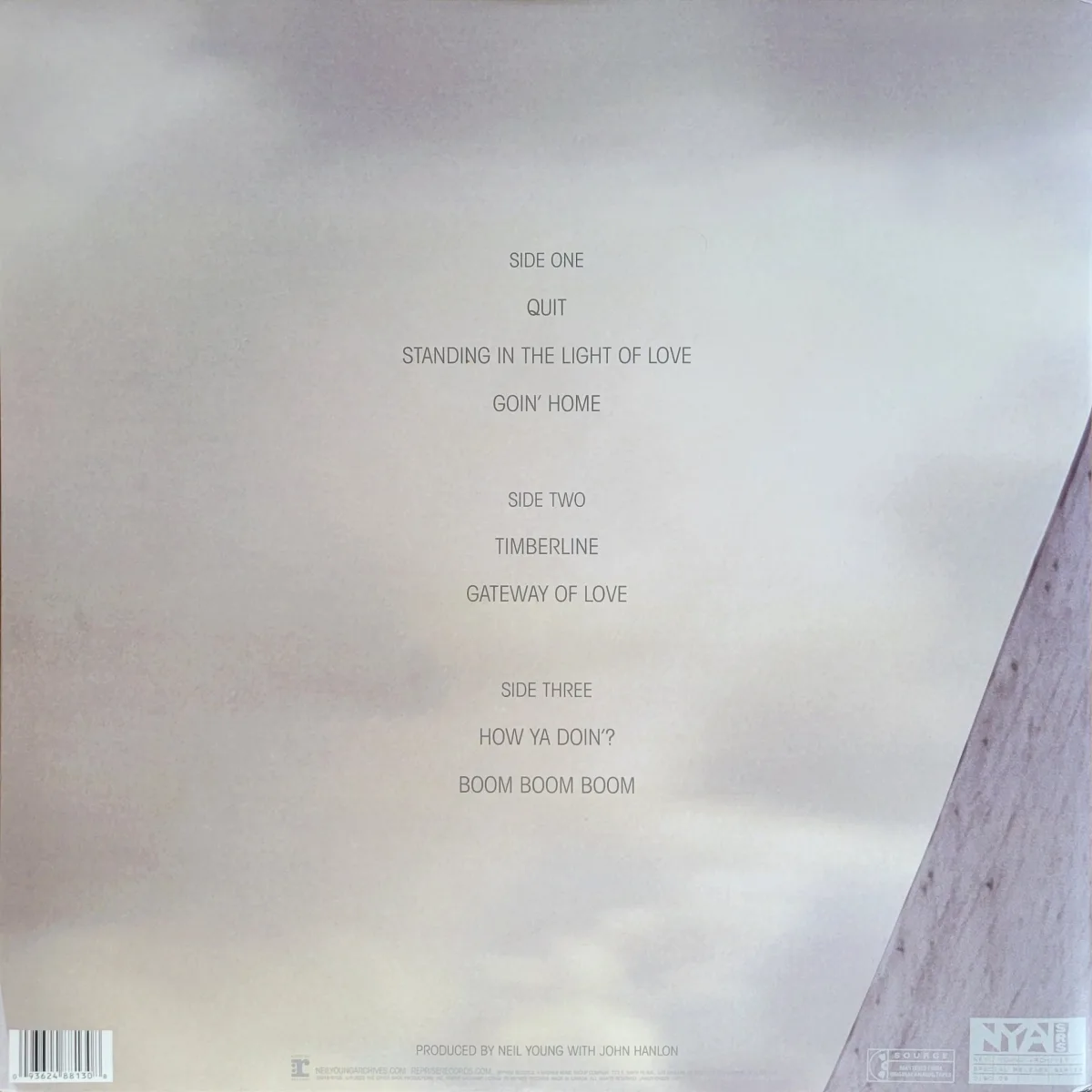 album back jacket - photo of sky with tracklist 