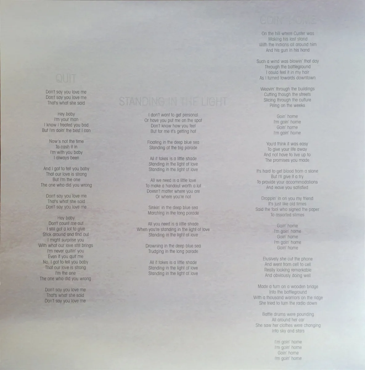 inner sleeve lyrics and credits