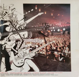 Inside gatefold - crowd and illustration