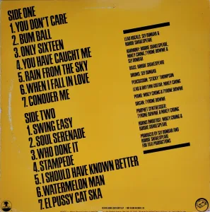 album rear cover with track list and credits 