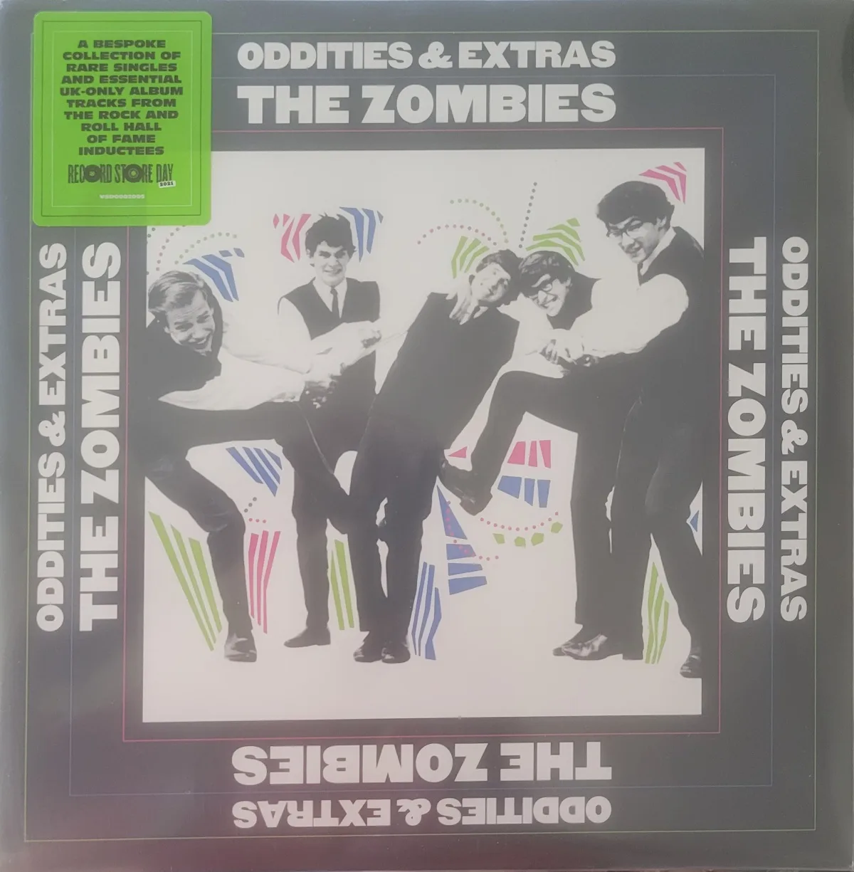 Cover of Zombies Oddities LP. Black and white photos of the band